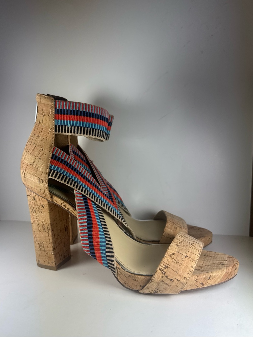 Jessica Simpson Size 9.5 Pivero Women’s Cork Block Heel Sandals Multicolor
